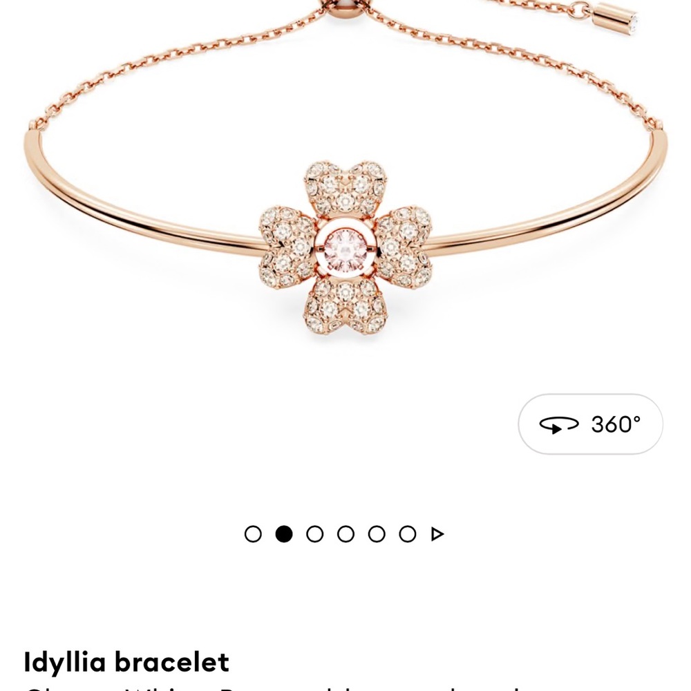 Swarovski Idyllia bracelet
Clover, White, Rose gold-tone plated